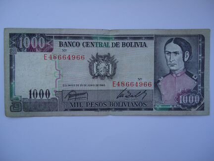 Боливия 1 000 песо 1982