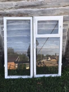 Окна деревянные со стеклом б/у
