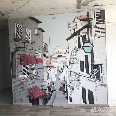 Оформление стен, расписные работы