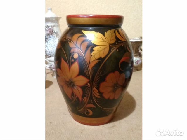 Ваза Хохлома, дерево, СССР