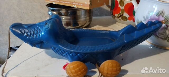 Редкая игрушка СССР Крокодил каталка на колесиках