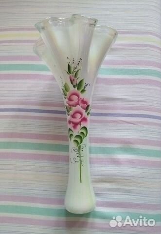 Ваза стеклянная с рисунком