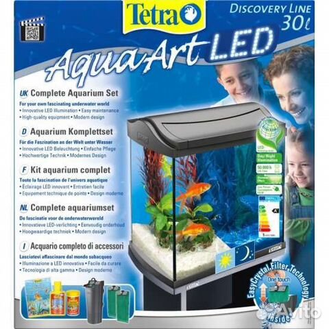 Аквариум Tetra AquaArt Discovery LED Cray 30л чёрн