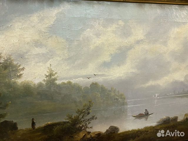 Антикварная картина холст масло. Пейзаж