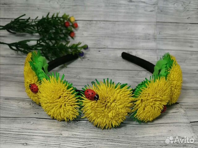 Ободок с одуванчиками