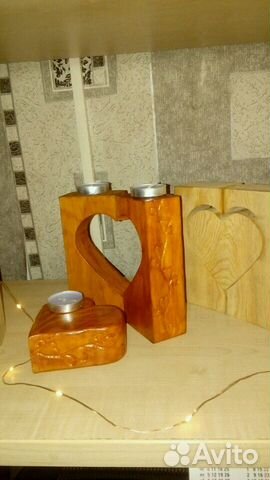 Подарок Деревянный подсвечники