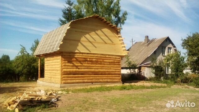 Сруб 6х8+ 2 с террасой и мансардной крышей Сруб 6х8+ 2 с террасой и мансардной крышей