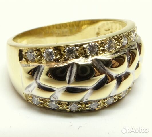 Золотое кольцо с бриллиантами 750 пробы