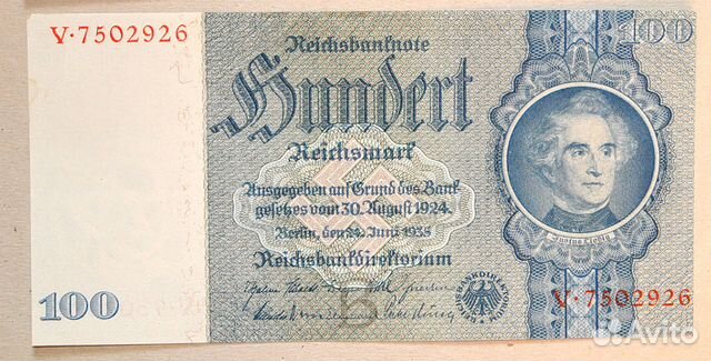 Банкнота Германия 100 марок 1935 UNC