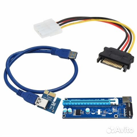 Райзер PCI-E 1x to 16x USB 3.0 (новые)