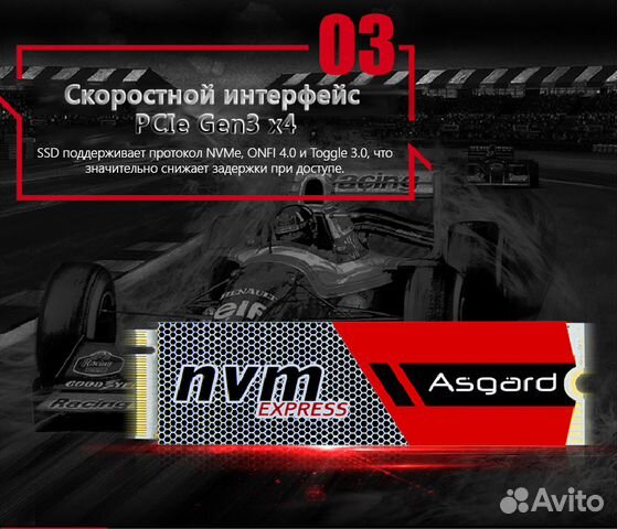 SSD накопитель Asgard AN 1TB NVMe M.2 PCIe GEN3 x4