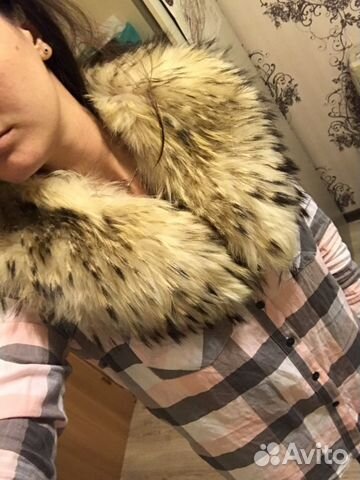 Воротник из натурального меха (енот)