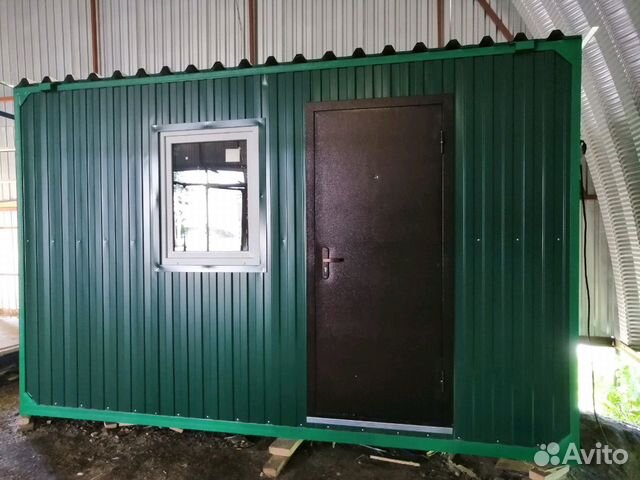 Вагончик бытовка (2,4х4м) зелёный с двумя окнами Вагончик бытовка (2,4х4м) зелёный с двумя окнами