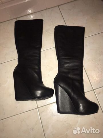 Сапоги зимние на танкетке, на меху corsocomo