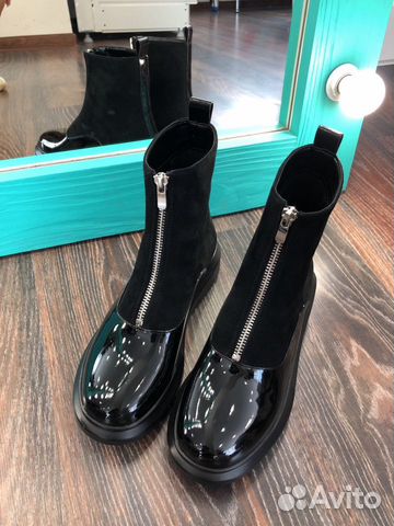 Ботинки демисезон черные намолнии