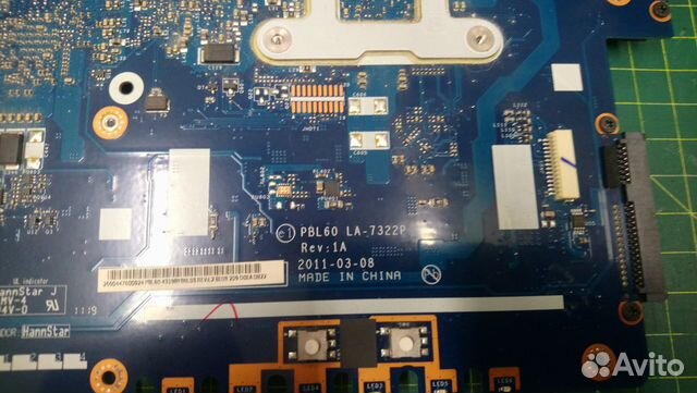 Материнская плата ноутбука PBL60 LA-7322P Rev: 1A