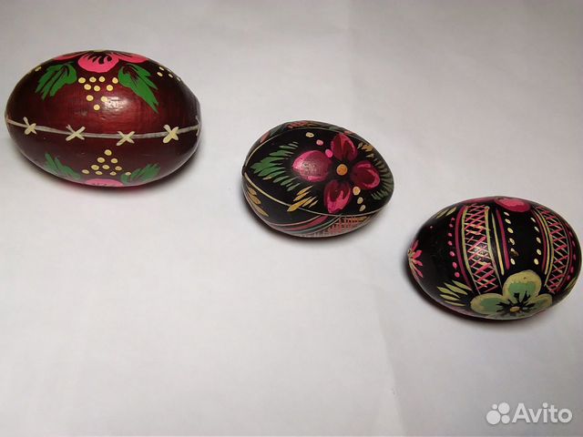 Деревяное яйцо СССР 60г Пасха расписное раритет