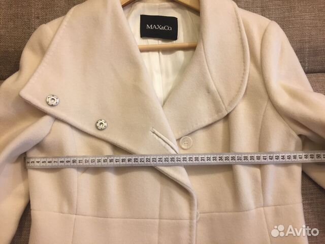 Пальто женское Max&Co цвет молочный р-р 48-50 Пальто женское Max&Co цвет молочный р-р 48-50