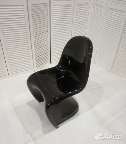 Стул Panton Chair черный, белый