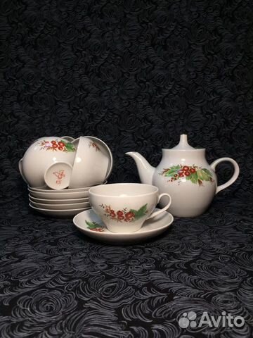 Чайный сервиз Дулево крыжовник фарфор винтаж СССР