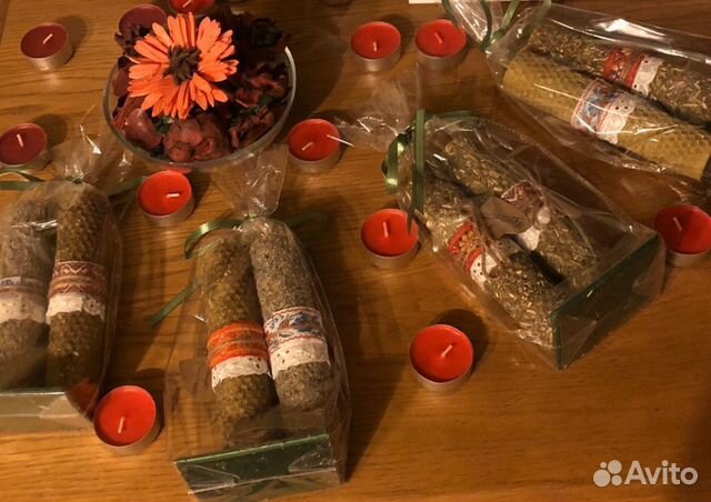Свечи из вощины ручной работы