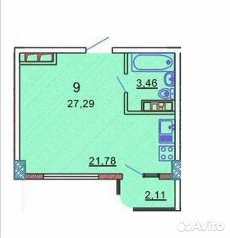 Студия, 27.3 м², 3/12 эт. Студия, 27.3 м², 3/12 эт.
