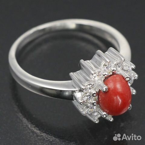 Серебряное кольцо с кораллом натуральным арт. 2713 Серебряное кольцо с кораллом натуральным арт. 2713