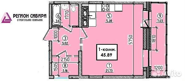 1-к квартира, 45.9 м², 6/17 эт.