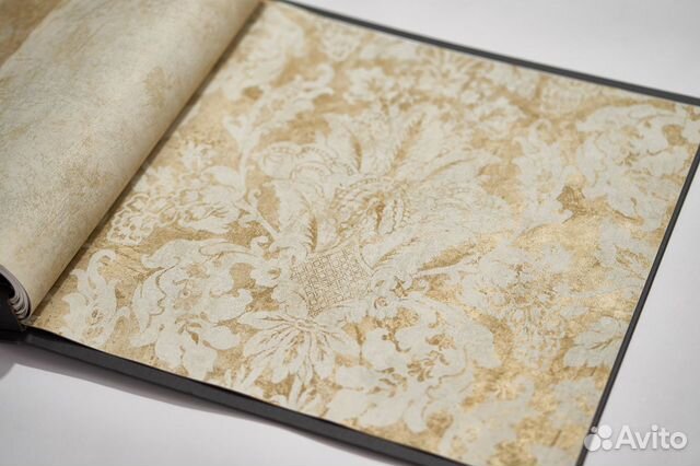 Обои нежно-кремовые светлые с узором США Обои нежно-кремовые светлые с узором США