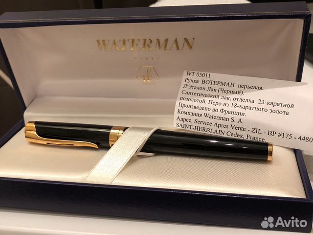 Ручка перьевая с золотым пером Waterman L’etalon