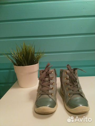 Ecco зелёные 26 размер стелька 16 см кожаные