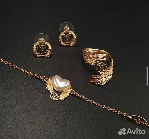 Браслет серьги пусеты кольцо Louis Vuitton