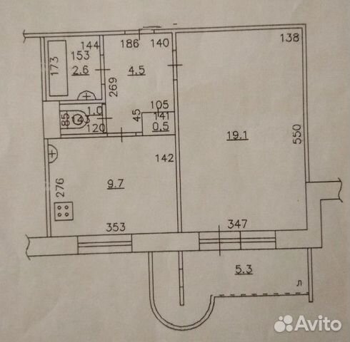 1-к квартира, 37 м², 4/9 эт.