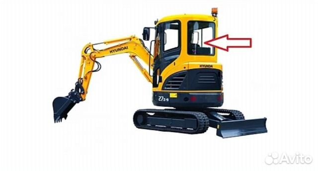 Стекло заднее на мини-экскаватор Hyundai R35Z-9 Стекло заднее на мини-экскаватор Hyundai R35Z-9