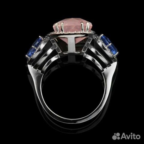 Кольцо бел. зол.с сапфир.3,45 ct и брилл. 0,2 ct