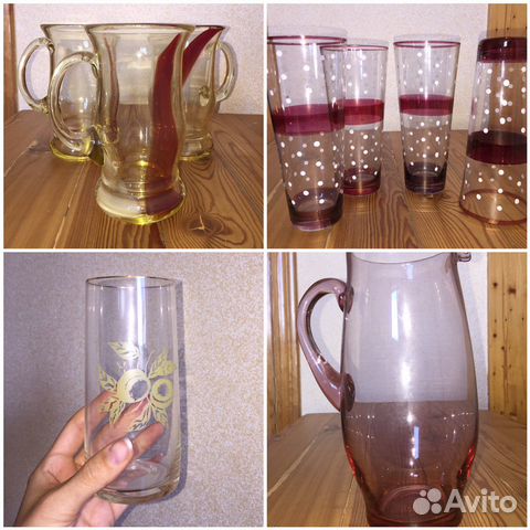 Фужеры, кружки, стаканы, кувшин