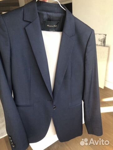 Синий шерстяной пиджак Massimo Dutti (EU 36) Синий шерстяной пиджак Massimo Dutti (EU 36)