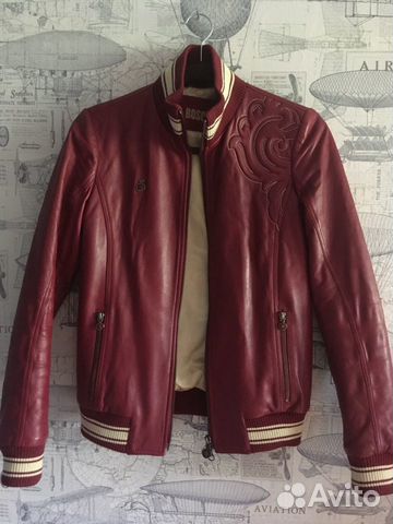 Куртка кожаная (бомбер) bosco ориг., р.S