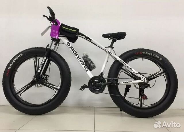 Велосипед Фэтбайк GreenBike Белый Велосипед Фэтбайк GreenBike Белый