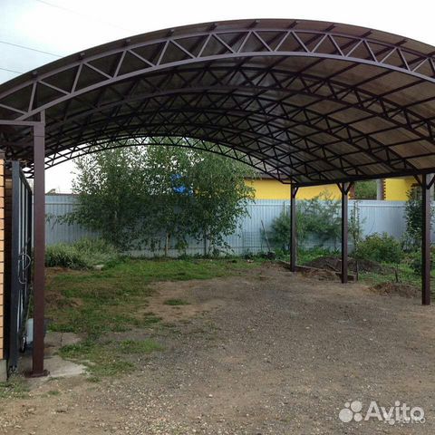 Навес из поликарбоната, профнастила, профлиста Навес из поликарбоната, профнастила, профлиста