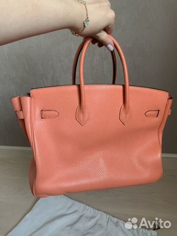 Сумка Hermes birkin 40 персиковая