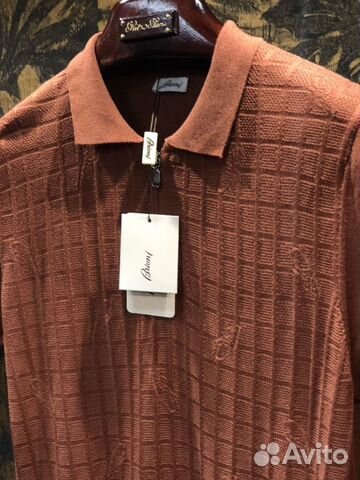 Brioni трикотажное поло кирпичный Brioni трикотажное поло кирпичный