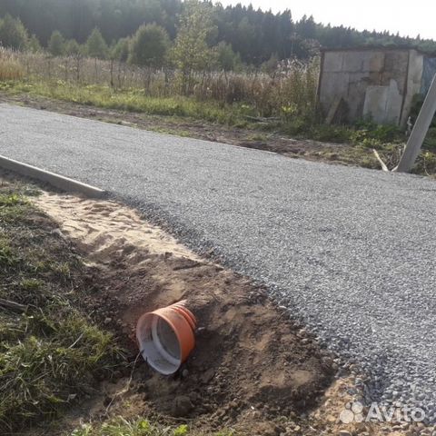 Труба в канаву. Заезд (въезд) на участок под ключ