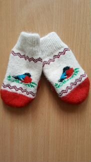 Варежки вязаные шерстяные Новые Девочка