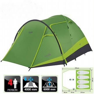 Палатка кемпинговая 4-х местная Norfin Rudd 3+1 NF