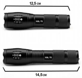 Яркий светодиодный фонарик Cree XM-L T6 большой
