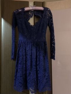 Синее кружевное платье Lost ink