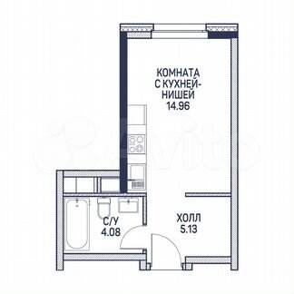 Апартаменты-студия, 24.2 м², 3/22 эт.