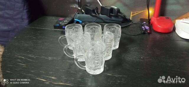 Хрустальные стаканы, бокалы с ручкой