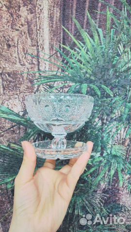 Салатник на ножке 10.5 хрусталь. Богемия